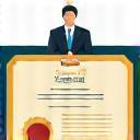 Icon showing certificate and professional staff representing certified and experienced technicians